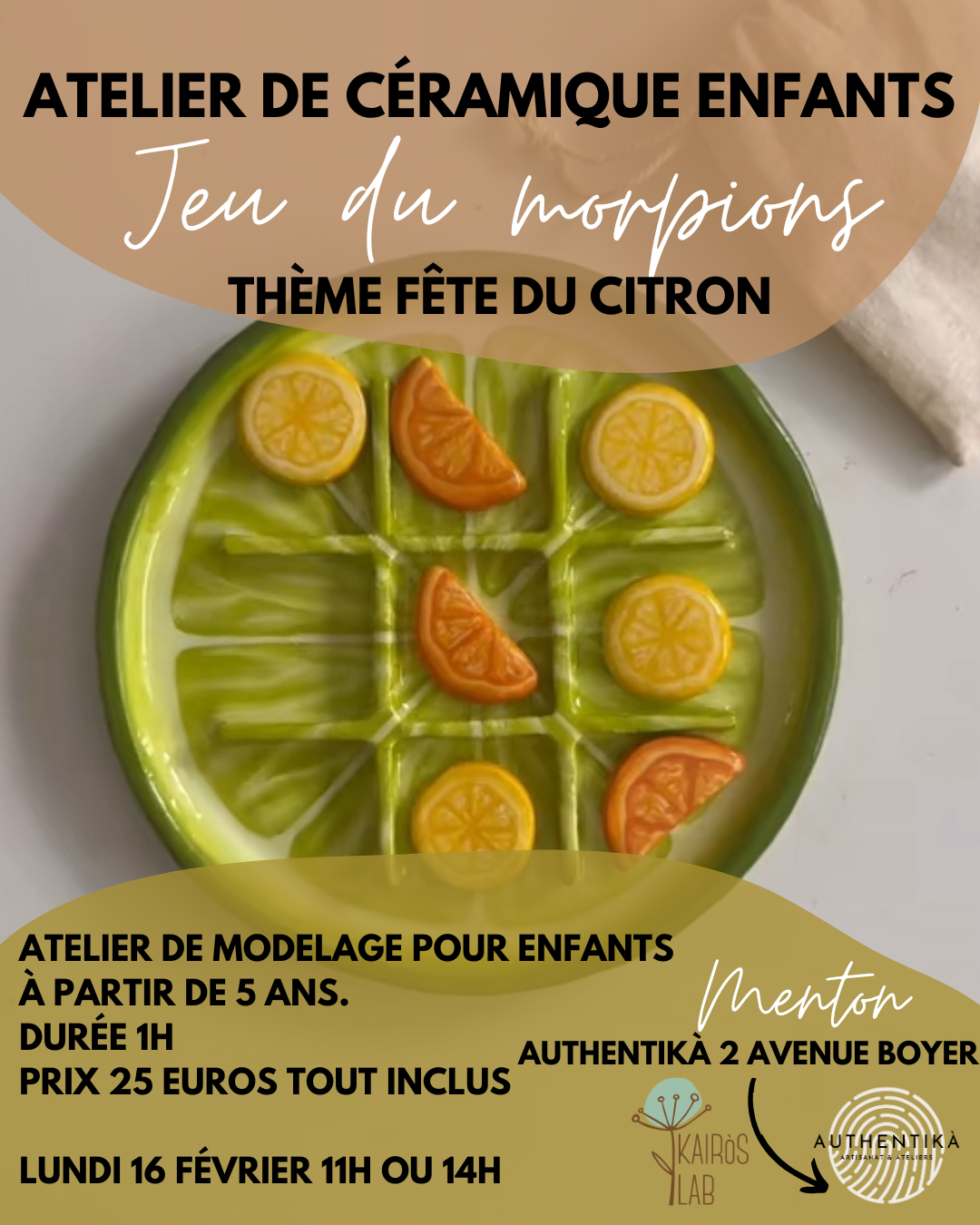 Atelier de céramique pour enfants sur le thème d'Halloween