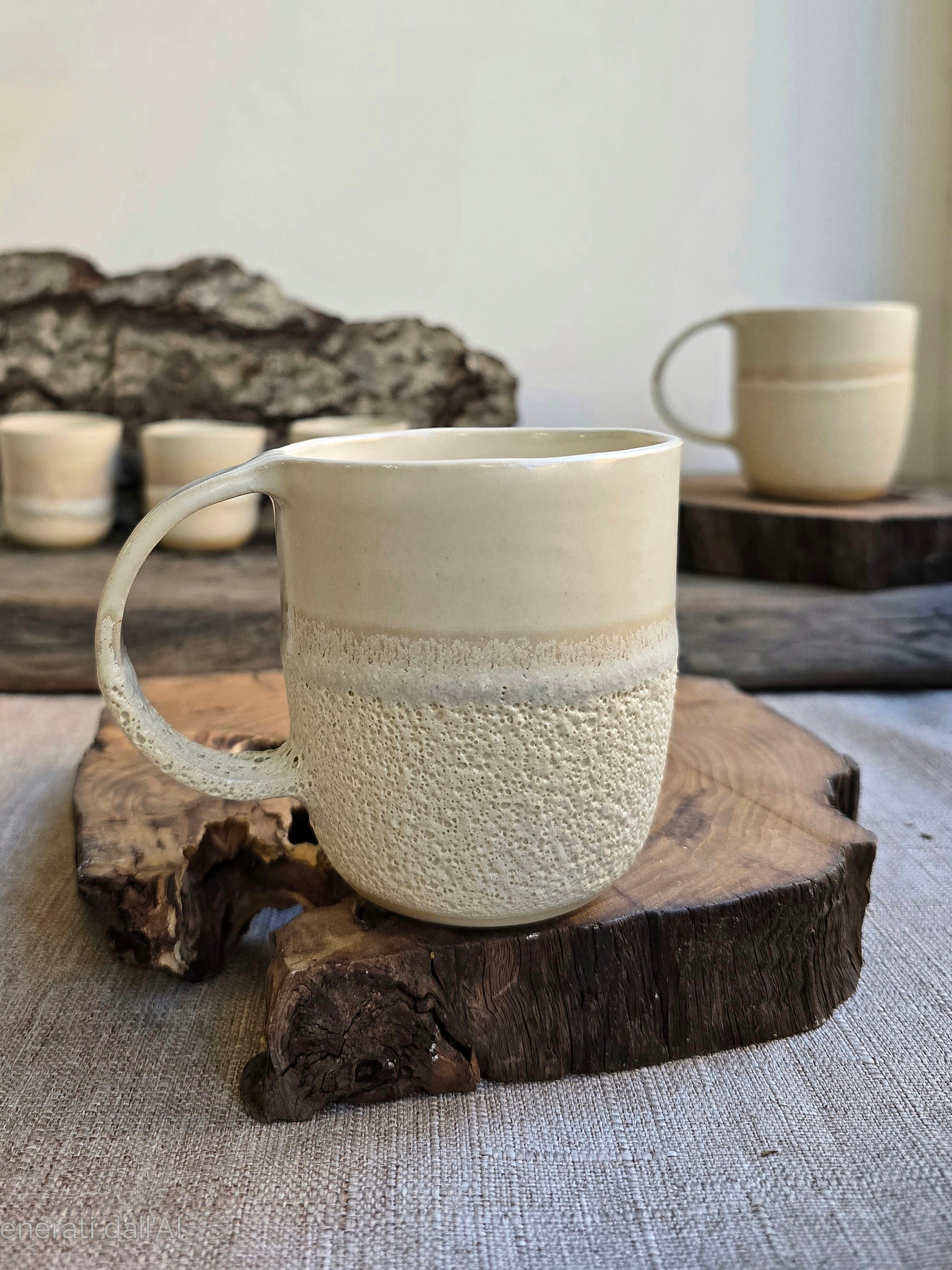 Tazza da tè in gres con manico collezione Boreale