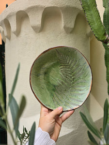 Piatto fondo 20 cm in gres edizione limitata foglia di felce