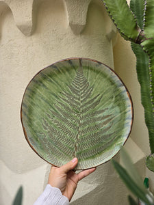 Vassoio 30 cm in gres edizione limitata foglia di felce